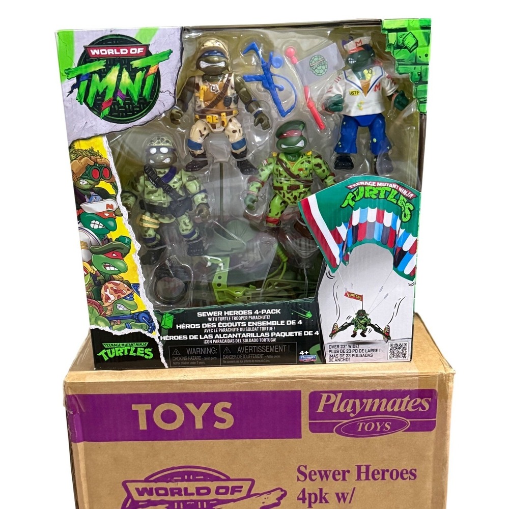 Teenage Mutant Ninja Turtles Sewer Heroes 4-Pack- World of TMNT-IN HAND